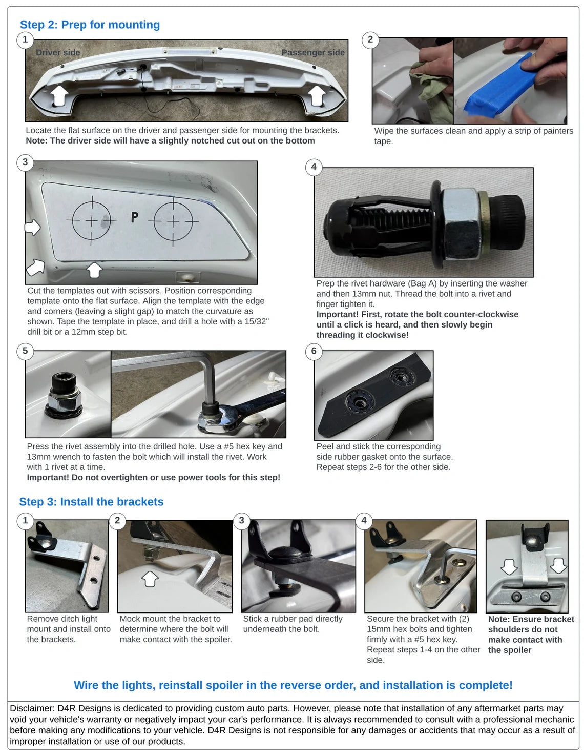 D4R Designs Spoiler Light Brackets